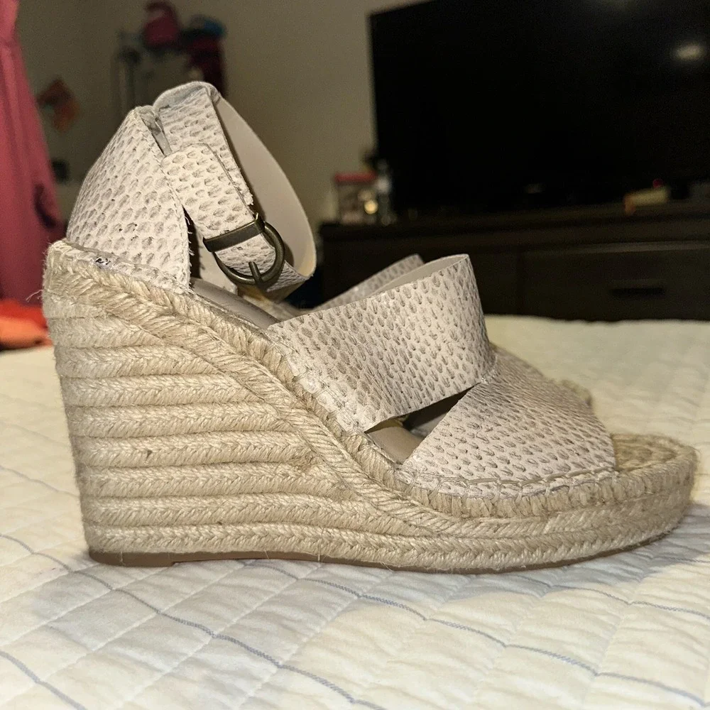 Treasure‎ & Bond Sannibel Snakeskin Embossed Leather Espadrille Wedge Sandals 8M
